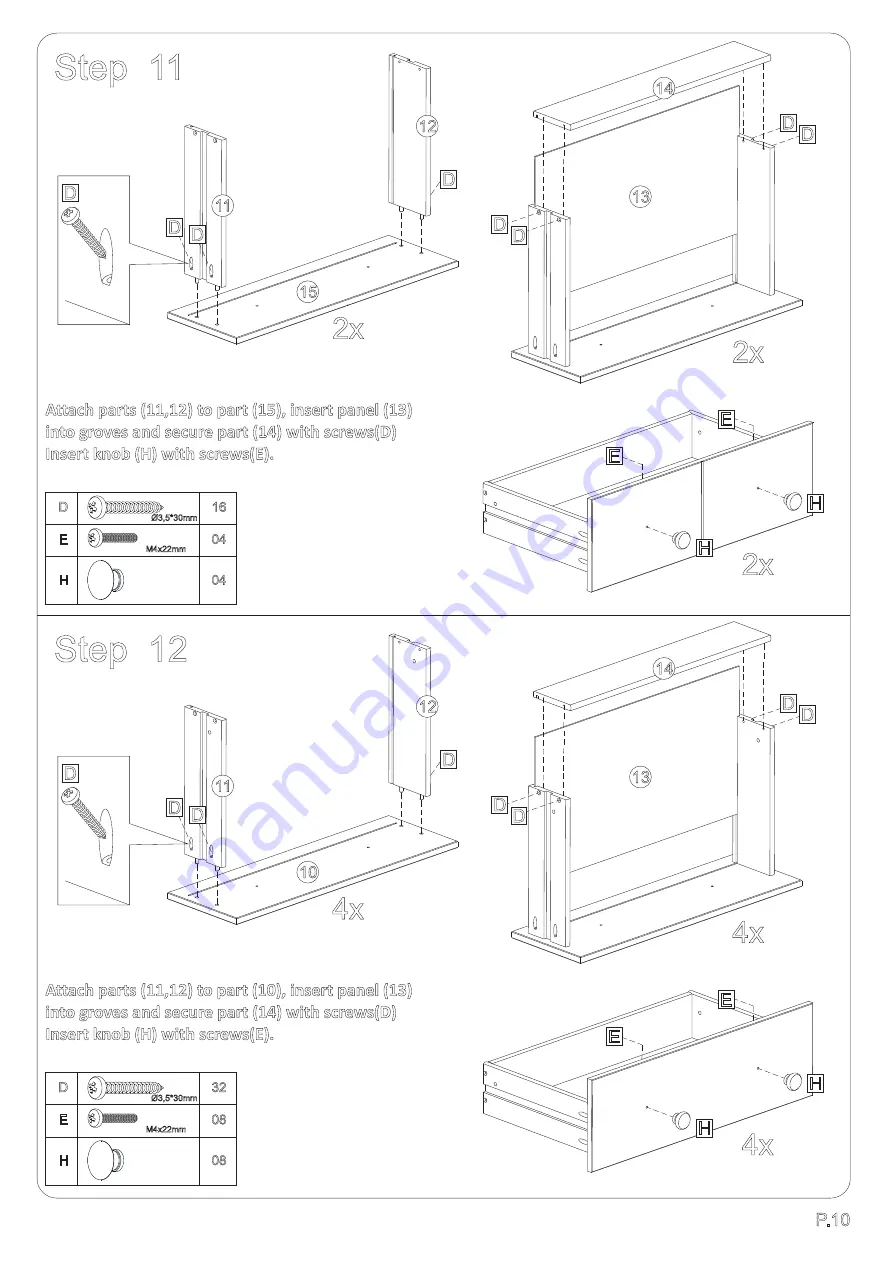 Walker Edison BR6DDDR Assembly Instructions Manual Download Page 10