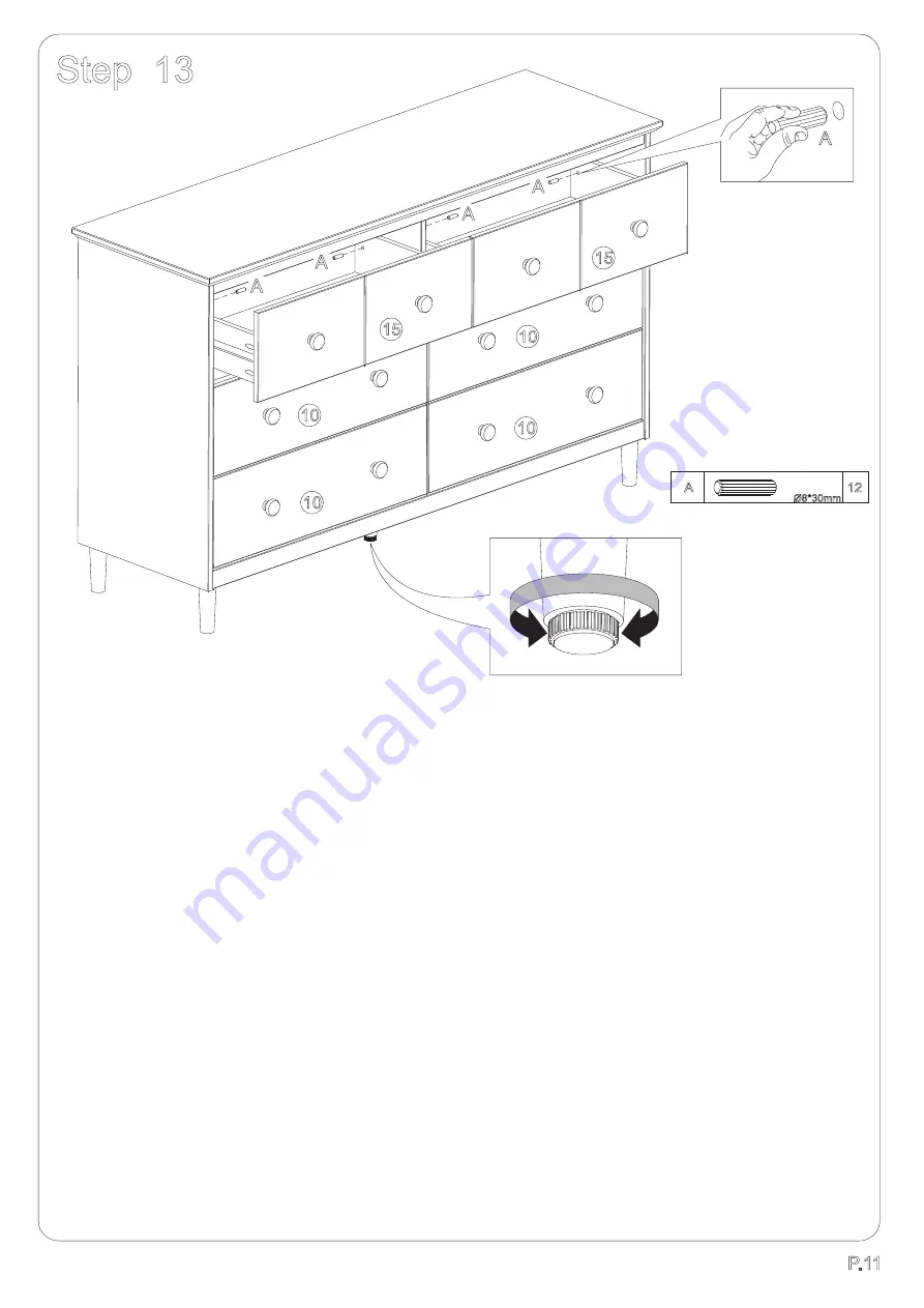 Walker Edison BR6DDDR Assembly Instructions Manual Download Page 11