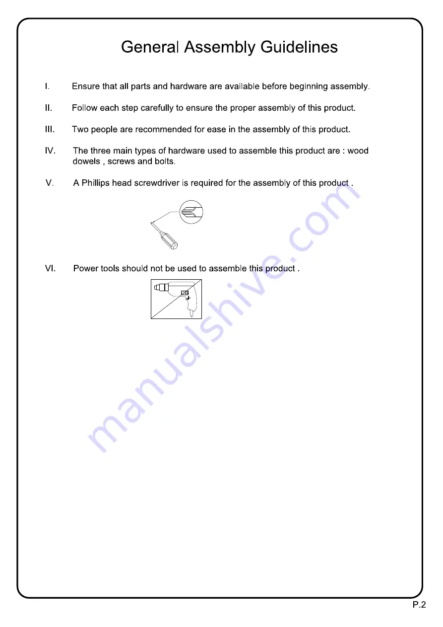 Walker Edison BRLAC4D Assembly Instruction Manual Download Page 2