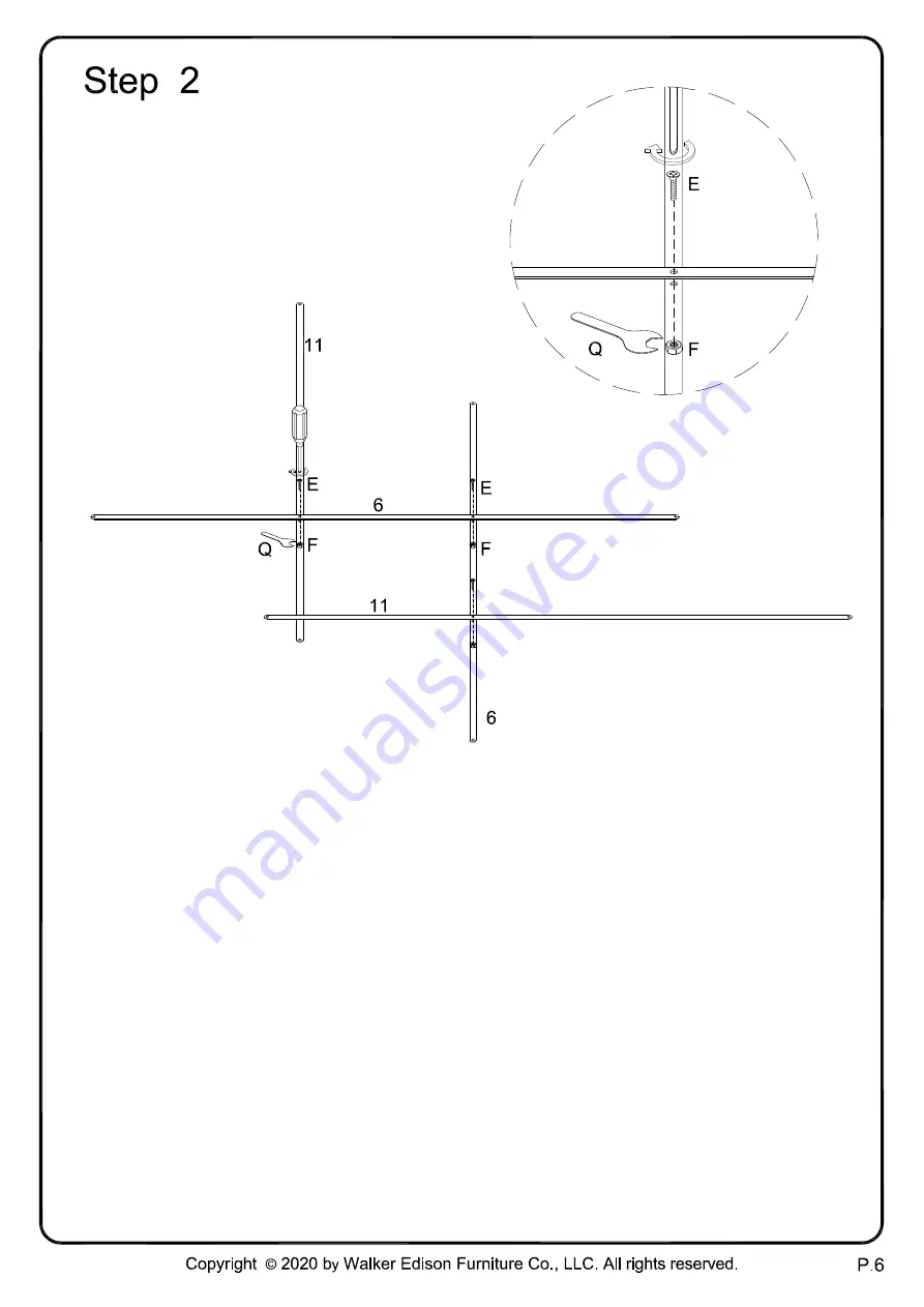 Walker Edison BS68VON Assembly Instructions Manual Download Page 6