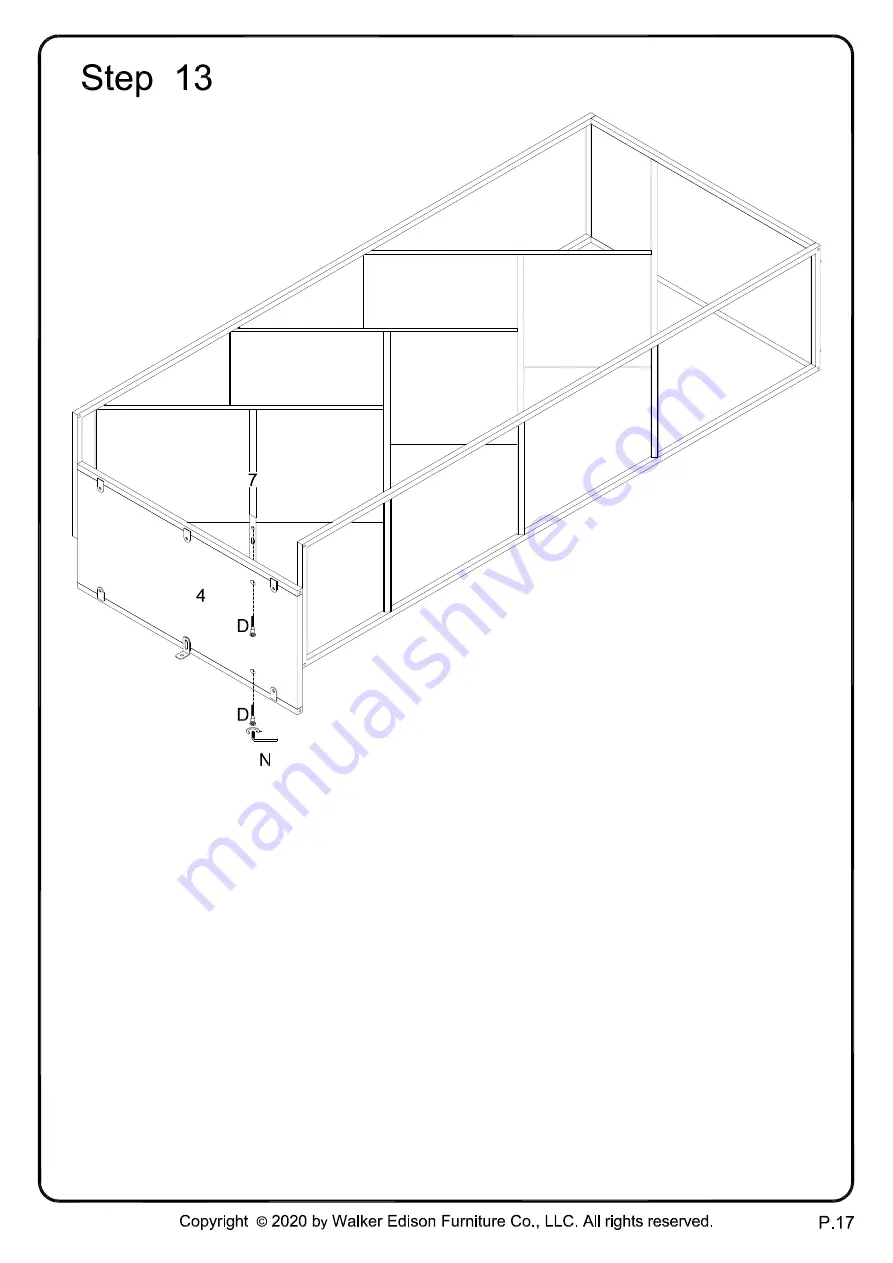 Walker Edison BS68VON Assembly Instructions Manual Download Page 17