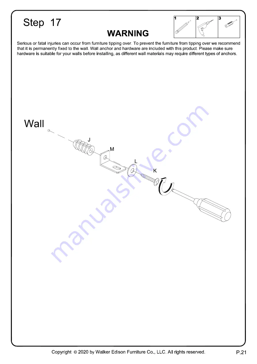 Walker Edison BS68VON Скачать руководство пользователя страница 21