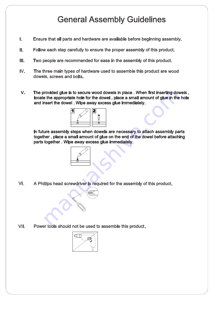 Walker Edison BS70SPNC Assembly Instructions Manual Download Page 2