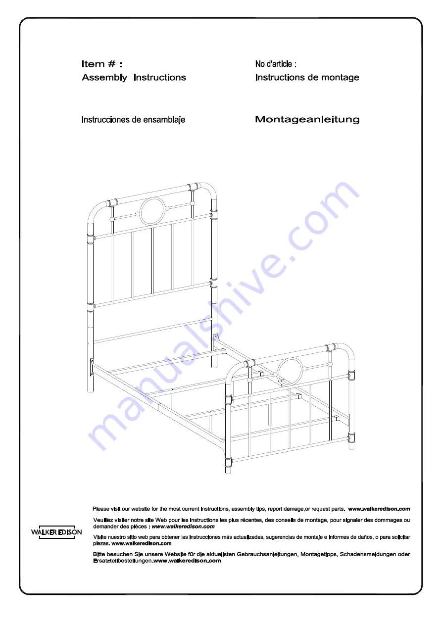 Walker Edison BTMP Assembly Instructions Manual Download Page 1