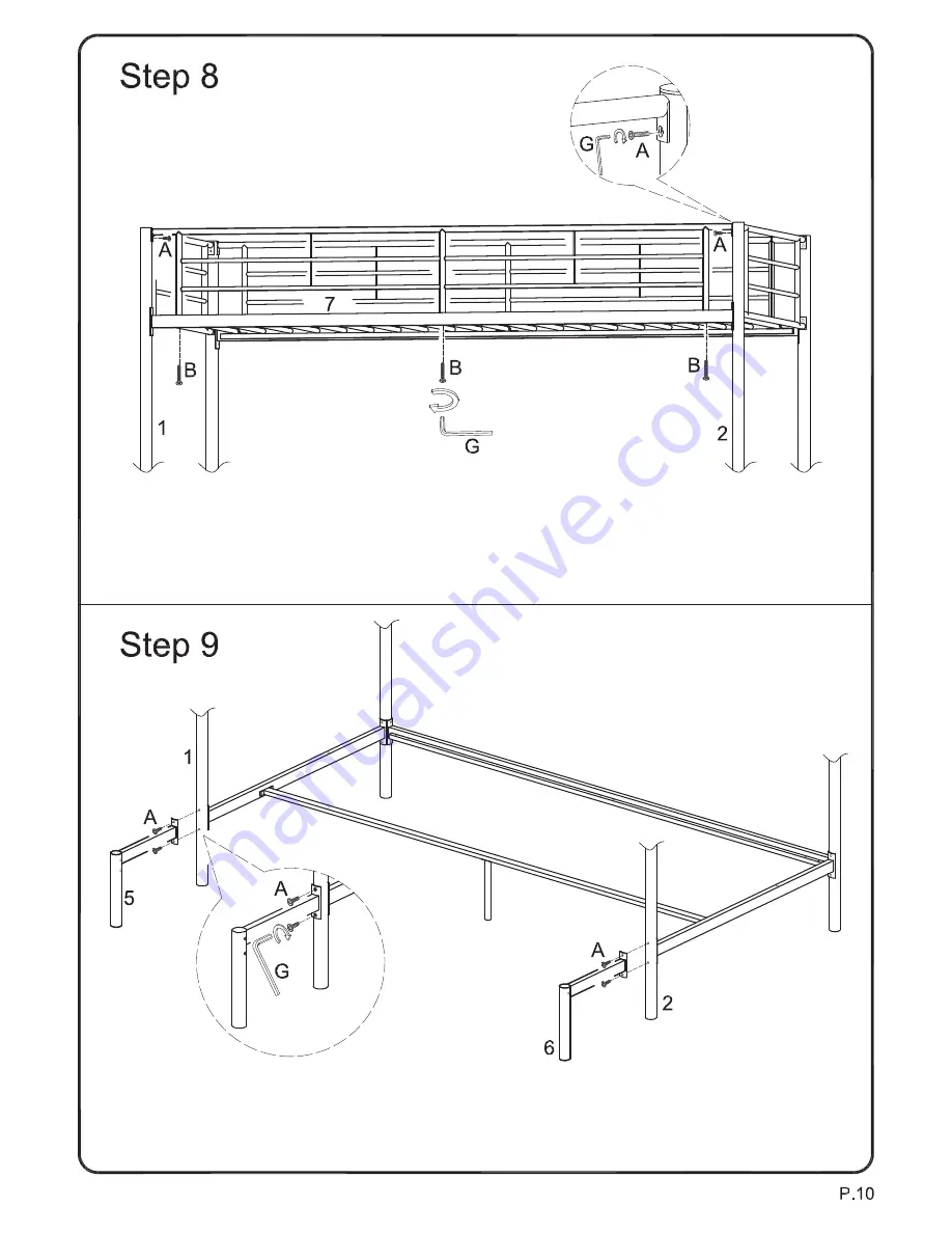 Walker Edison BTODSP Assembly Instructions Manual Download Page 10