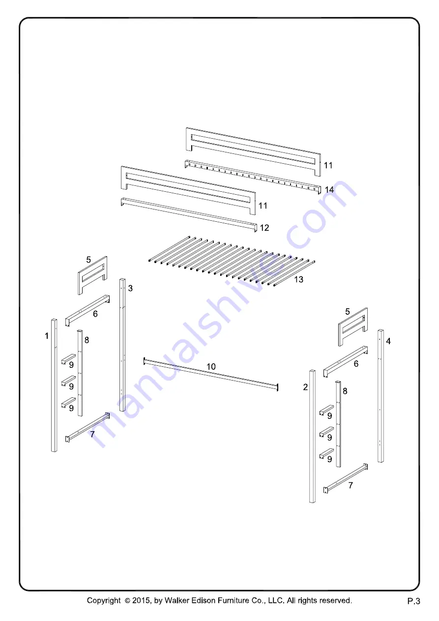 Walker Edison BTSQTOL Assembly Instructions Manual Download Page 3