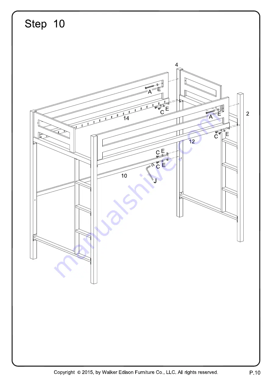 Walker Edison BTSQTOL Assembly Instructions Manual Download Page 10