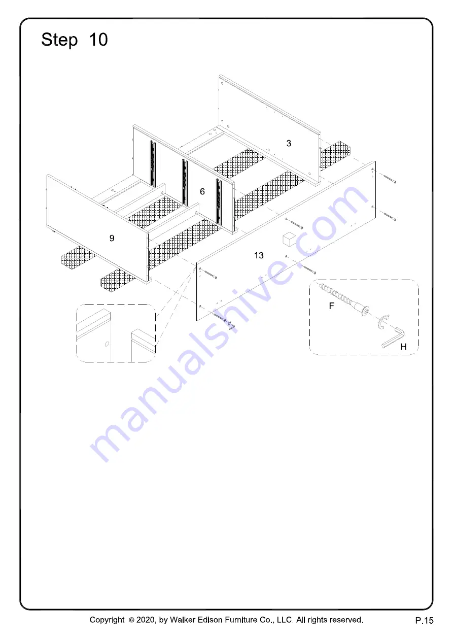 Walker Edison BU56SBD3DR Assembly Instructions Manual Download Page 15