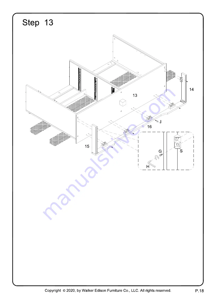 Walker Edison BU56SBD3DR Assembly Instructions Manual Download Page 18