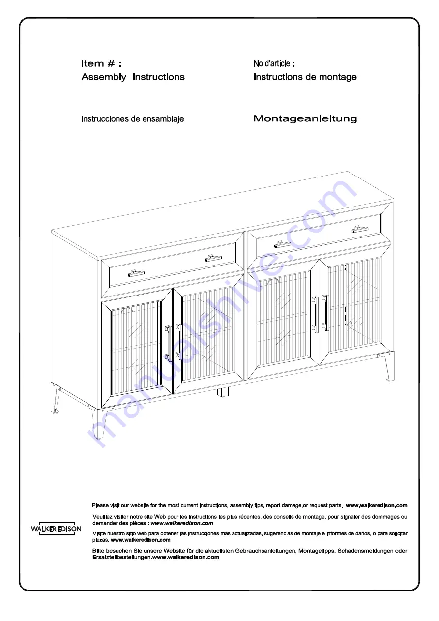 Walker Edison BU58NADFGL Скачать руководство пользователя страница 1