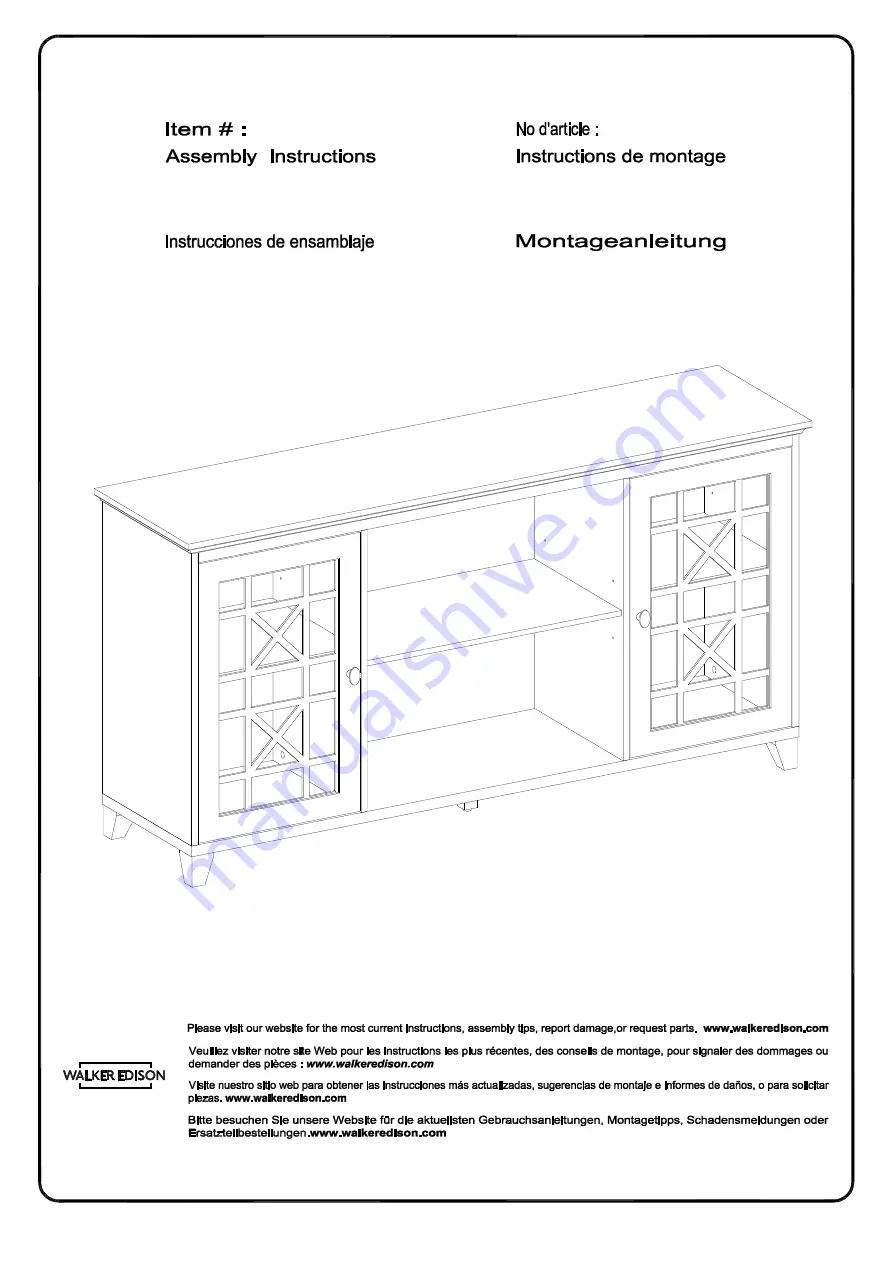 Walker Edison BU60FAYFW Assembly Instructions Manual Download Page 1