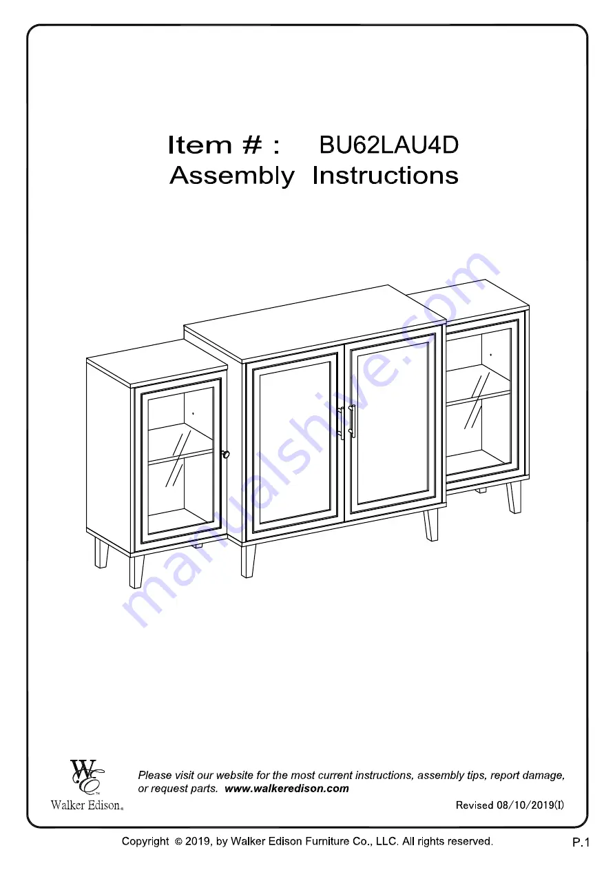 Walker Edison BU62LAU4D Assembly Instructions Manual Download Page 1