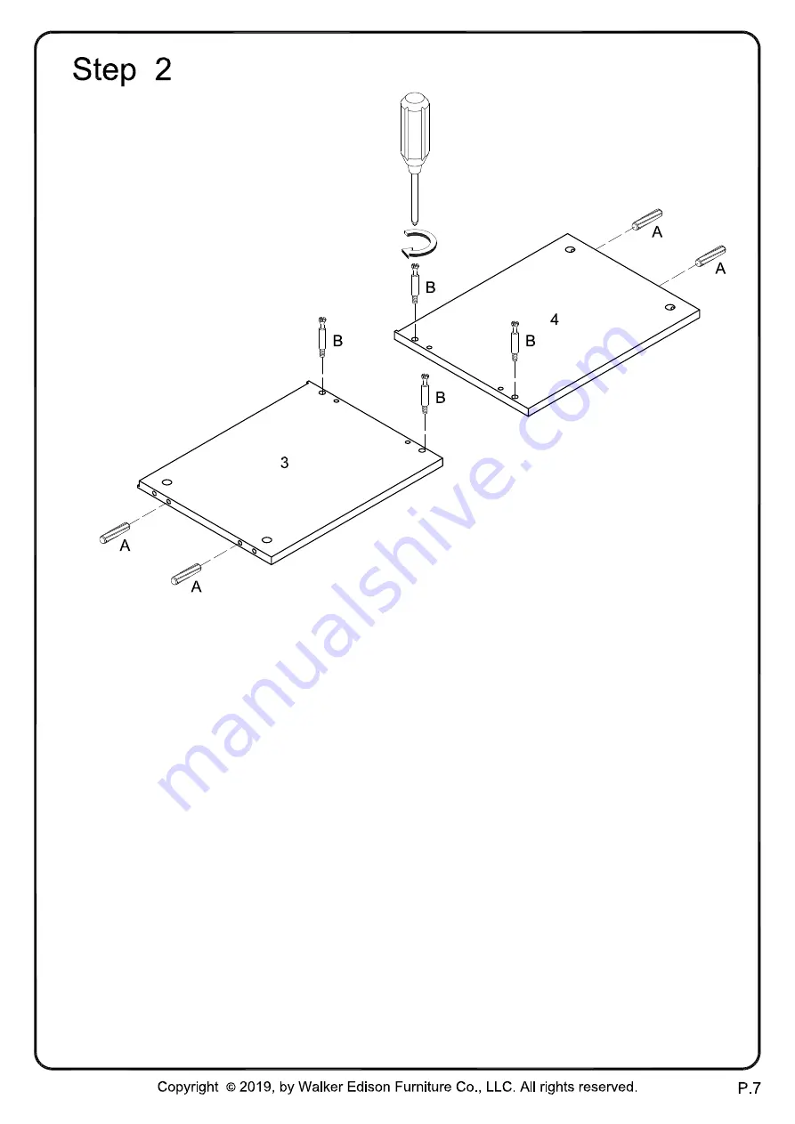 Walker Edison BU62LAU4D Assembly Instructions Manual Download Page 7