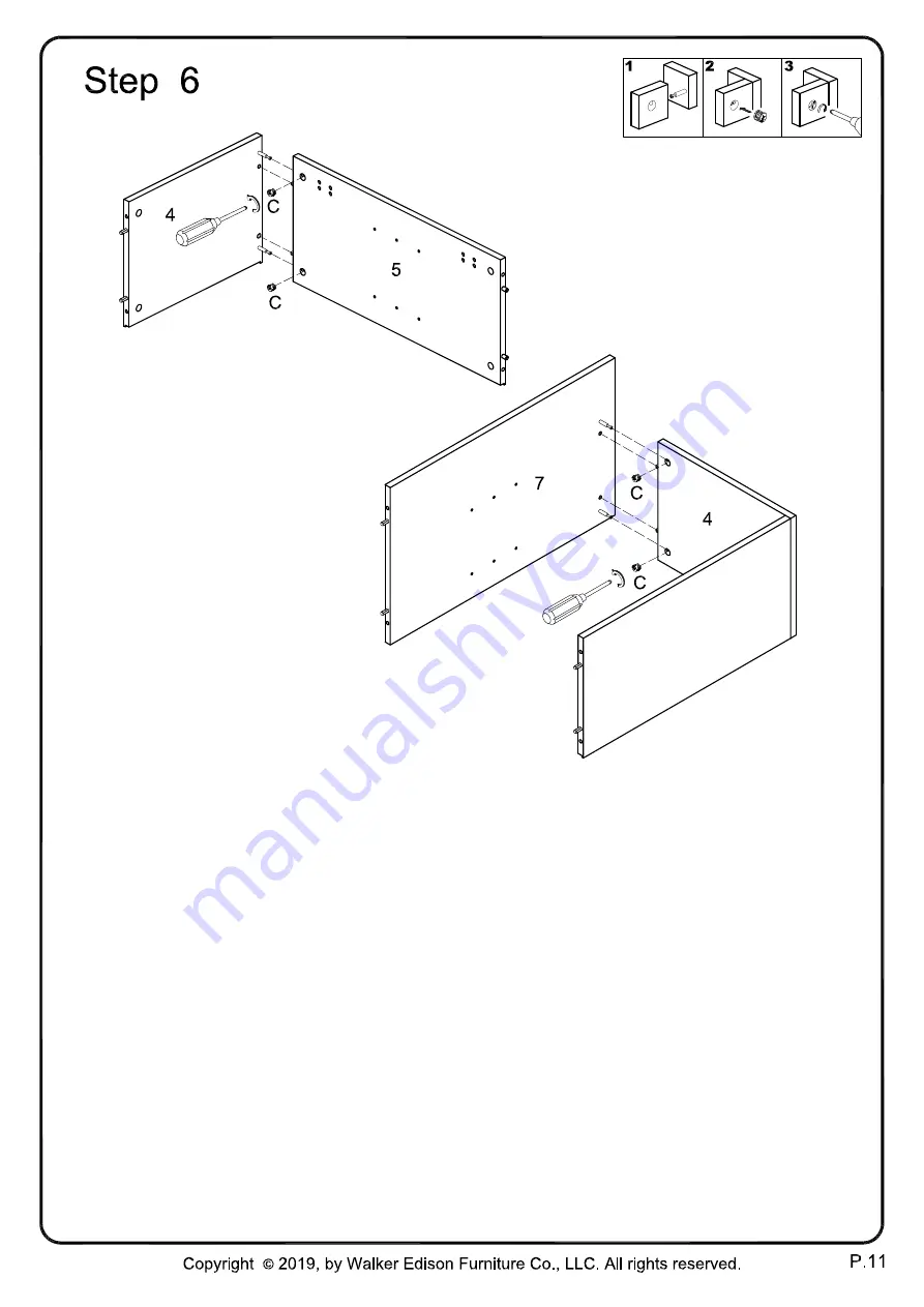 Walker Edison BU62LAU4D Assembly Instructions Manual Download Page 11