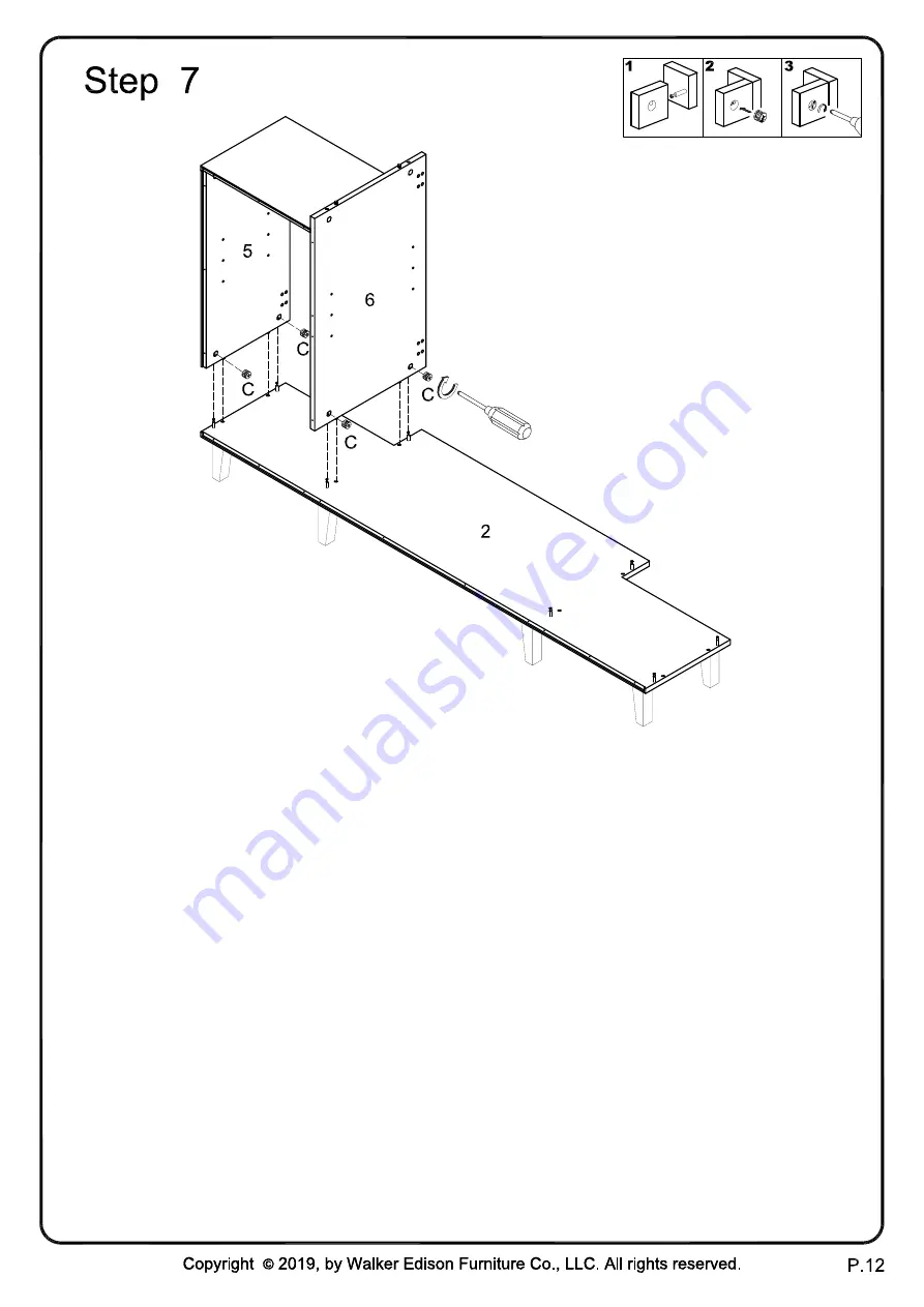 Walker Edison BU62LAU4D Assembly Instructions Manual Download Page 12