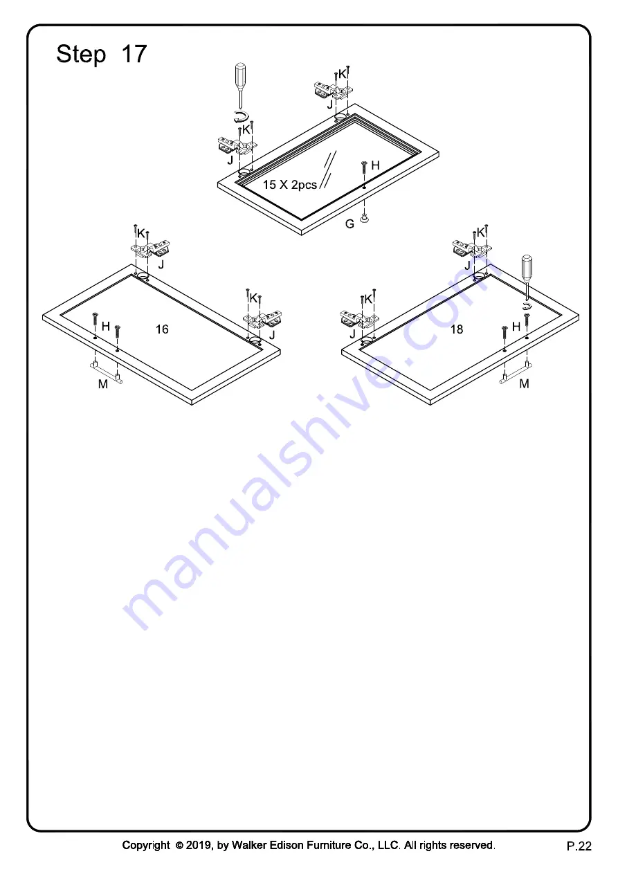 Walker Edison BU62LAU4D Assembly Instructions Manual Download Page 22