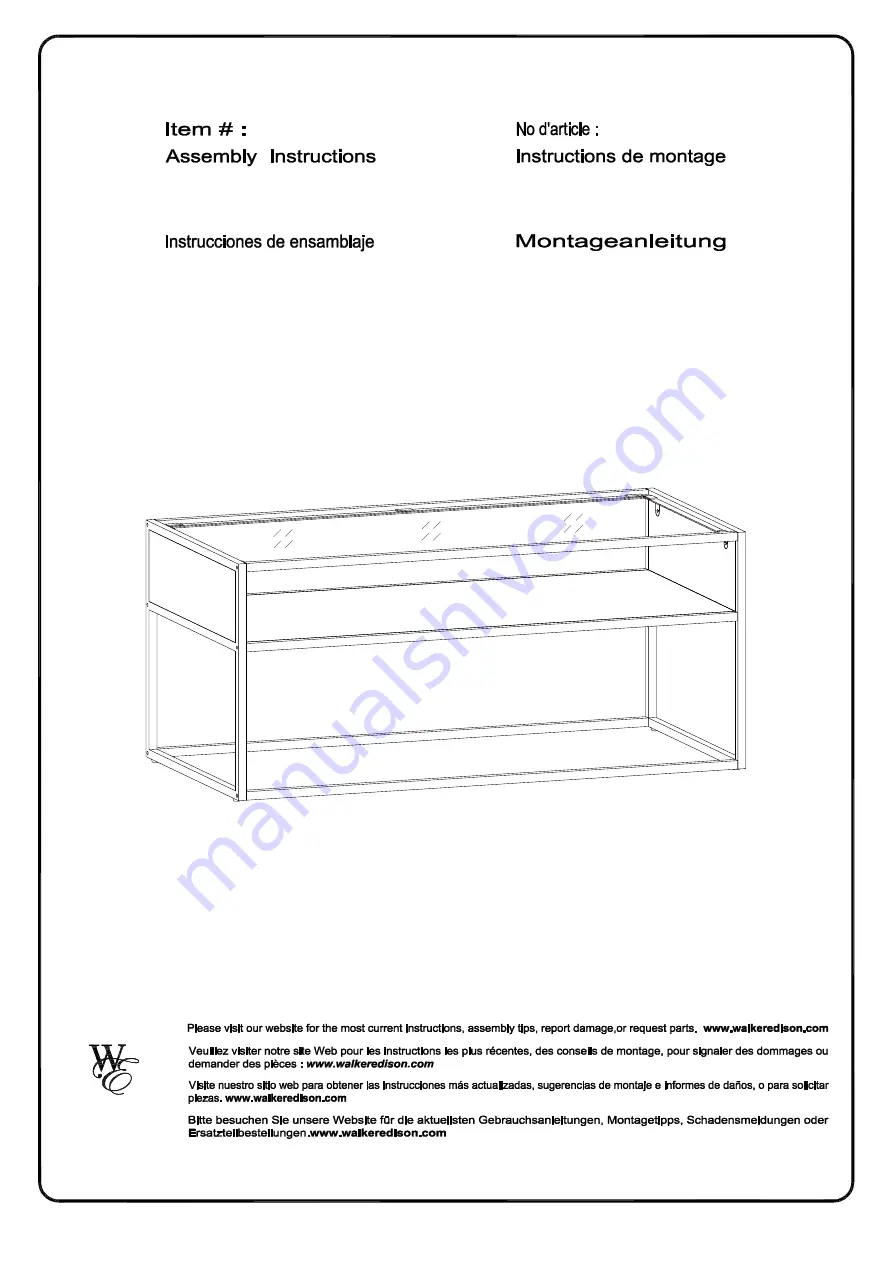 Walker Edison C40JERCT Assembly Instructions Manual Download Page 1