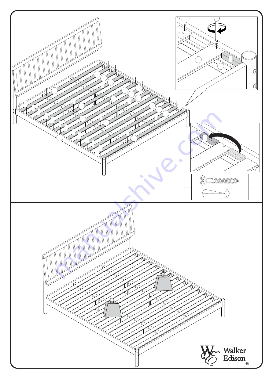 Walker Edison Cama CMAB8B Assembly Instructions Manual Download Page 12