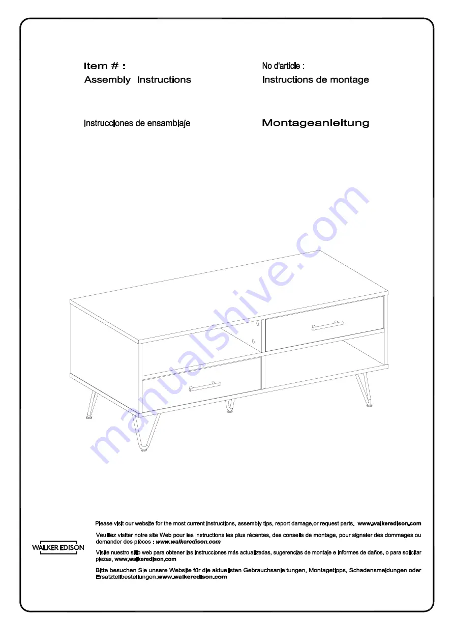 Walker Edison CRFL1K Скачать руководство пользователя страница 1