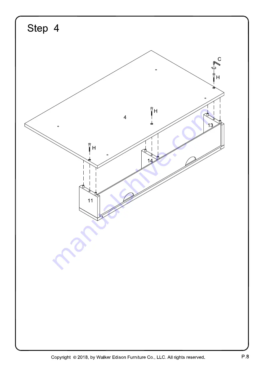 Walker Edison D36ARLO Assembly Instructions Manual Download Page 8