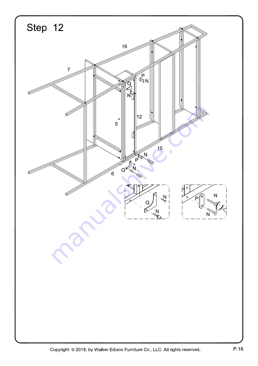 Walker Edison D36ARLO Assembly Instructions Manual Download Page 16