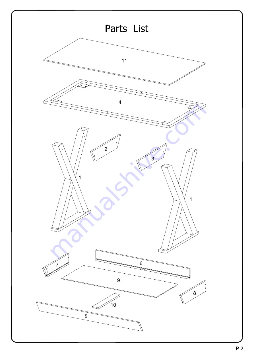 Walker Edison D48X30 Assembly Instructions Manual Download Page 2