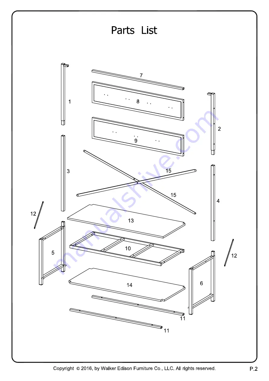 Walker Edison HT72MW Скачать руководство пользователя страница 2