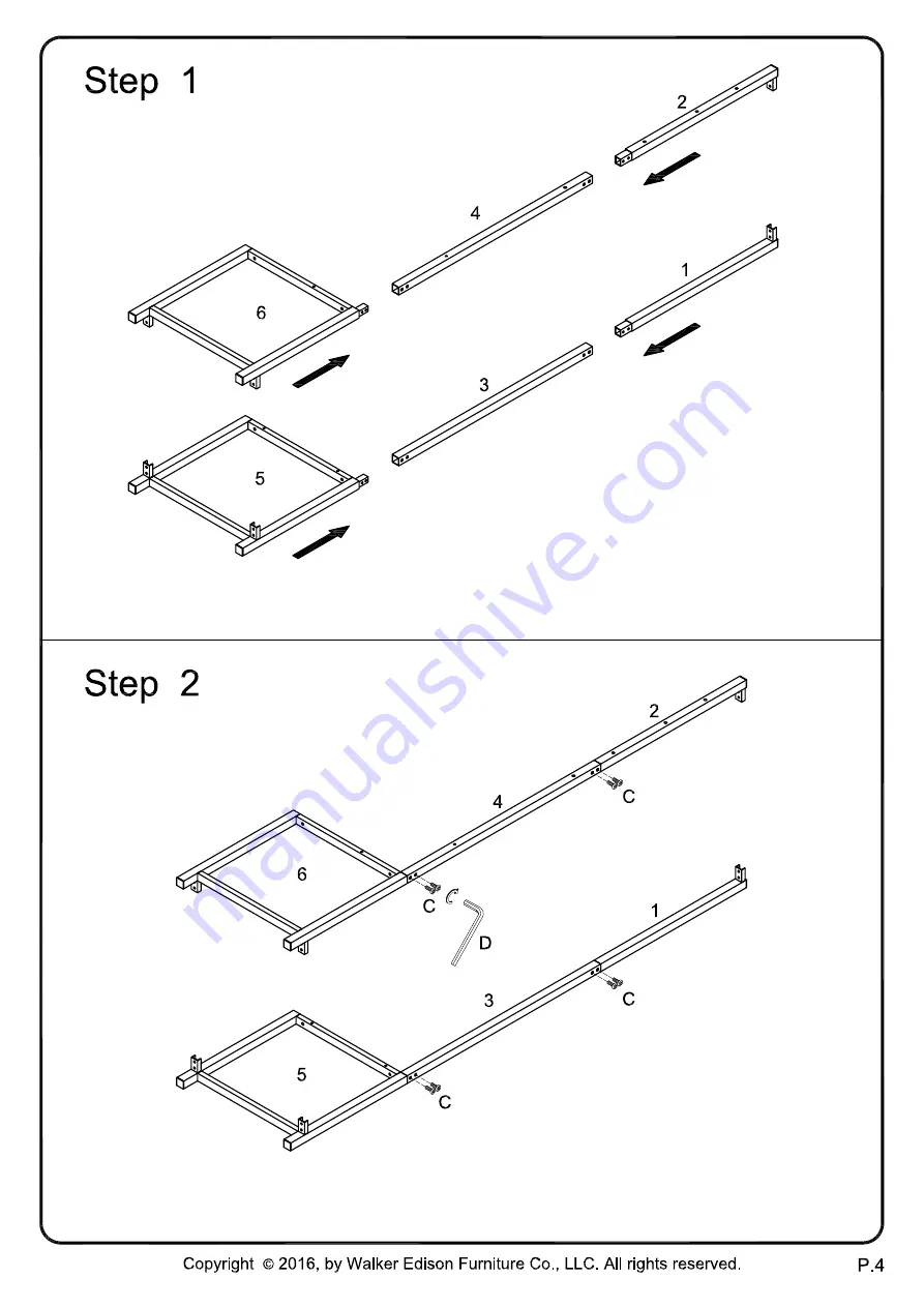 Walker Edison HT72MW Assembly Instructions Manual Download Page 4