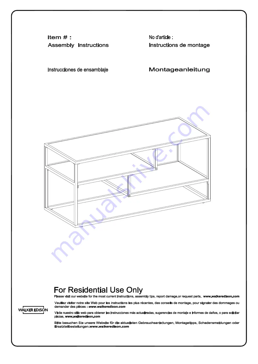 Walker Edison MAYM9E Assembly Instructions Manual Download Page 1