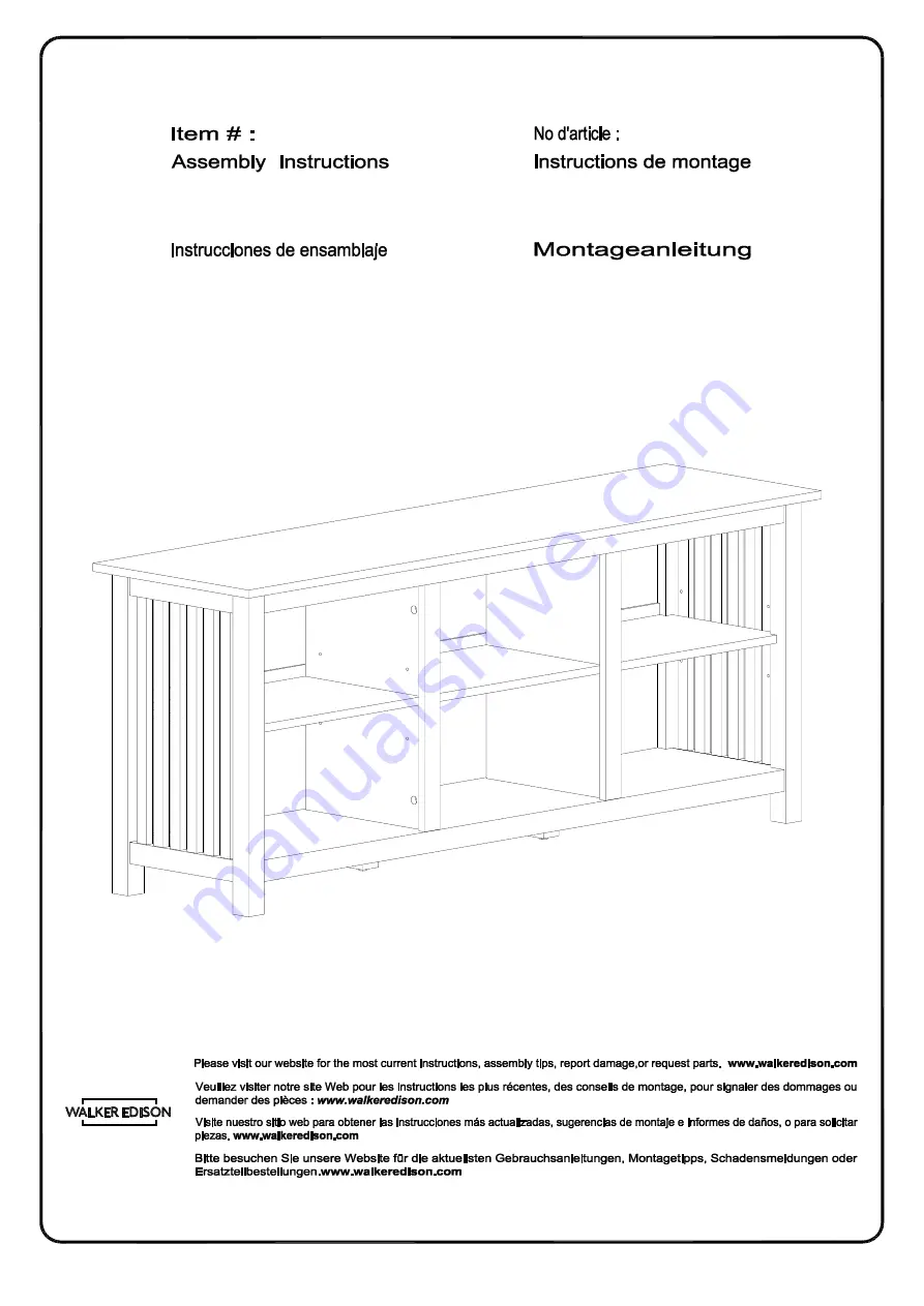 Walker Edison MSET58CO Assembly Instructions Manual Download Page 1