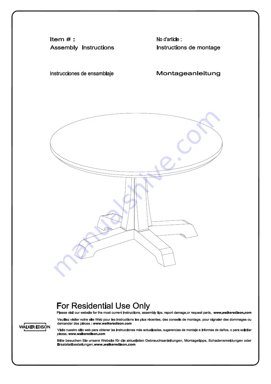 Walker Edison NKSD6E Assembly Instructions Manual Download Page 1