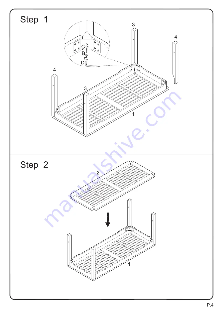 Walker Edison OWCTBR Assembly Instructions Download Page 4