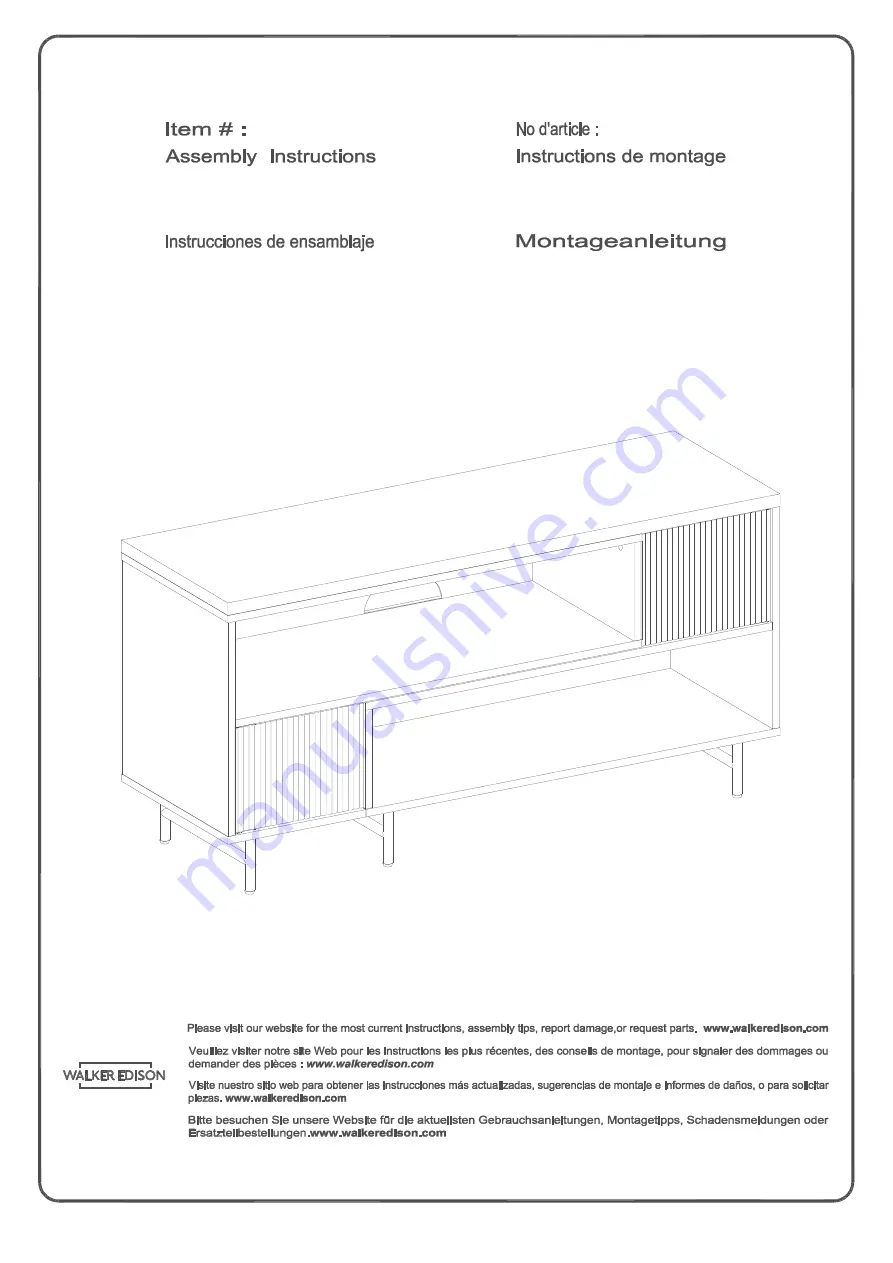 Walker Edison REEM9E Assembly Instructions Manual Download Page 1