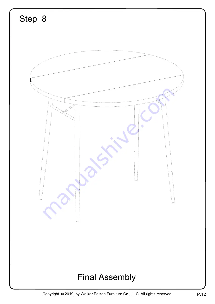 Walker Edison TW36RDDL Assembly Instructions Manual Download Page 12