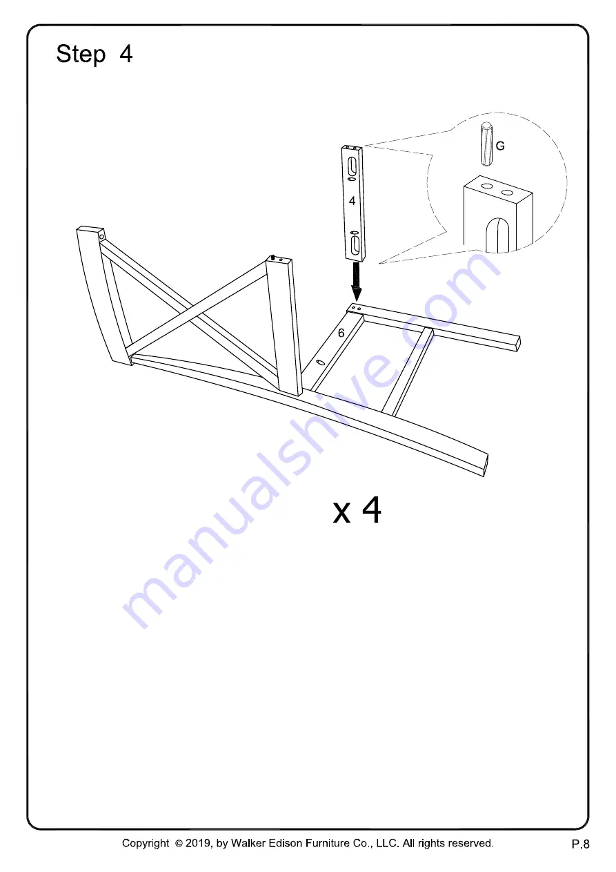 Walker Edison TW485PCXB Assembly Instructions Manual Download Page 8