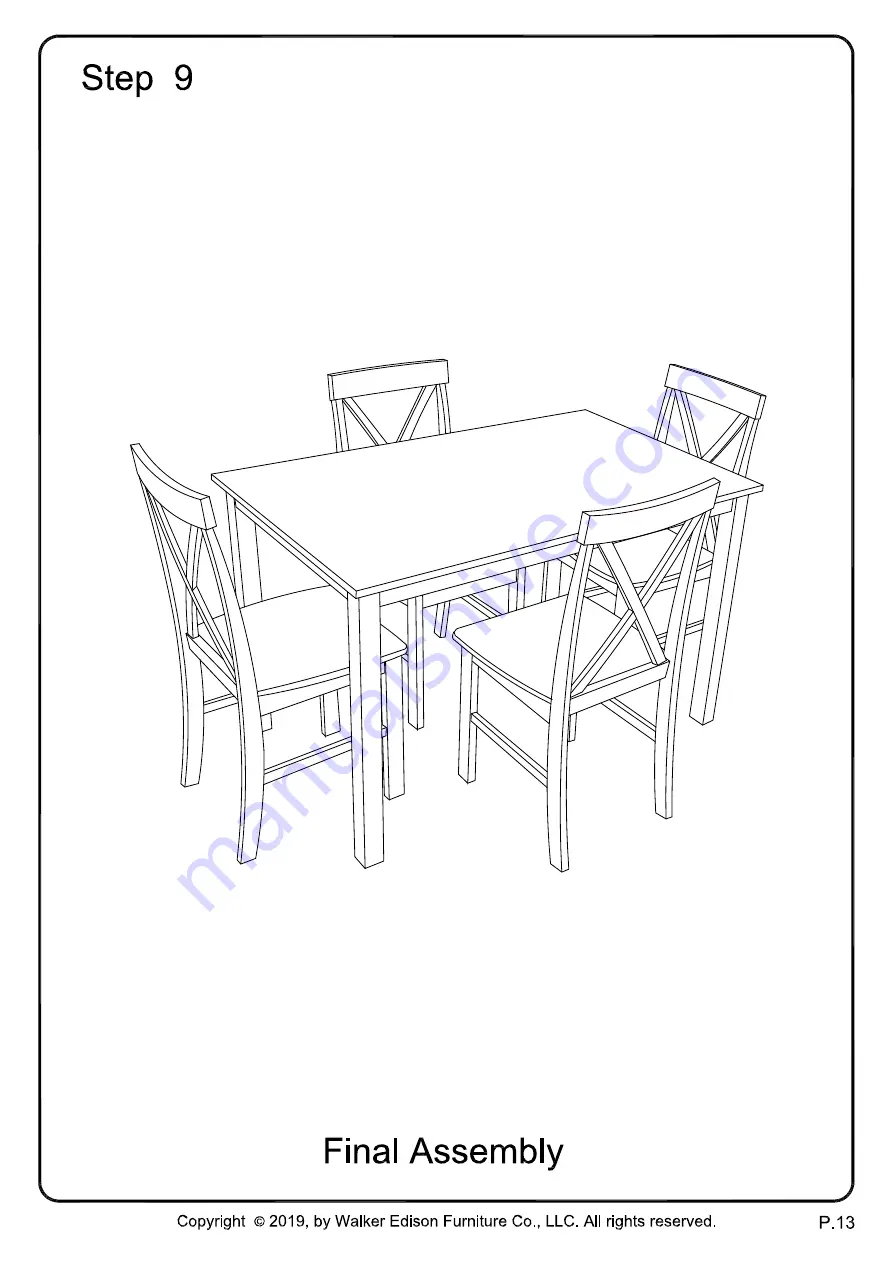 Walker Edison TW485PCXB Assembly Instructions Manual Download Page 13