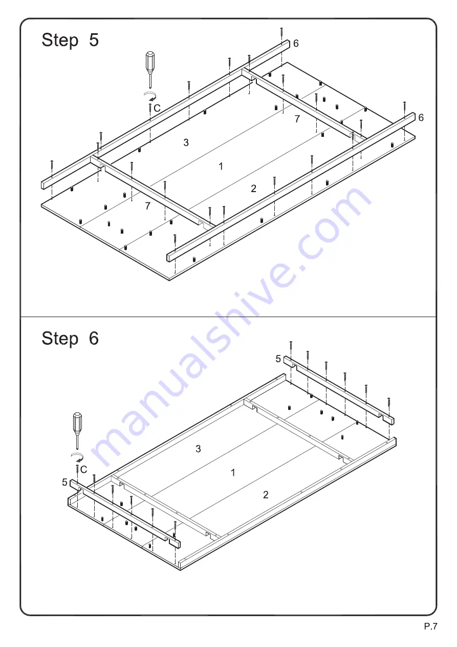 Walker Edison TW60H Assembly Instructions Manual Download Page 7