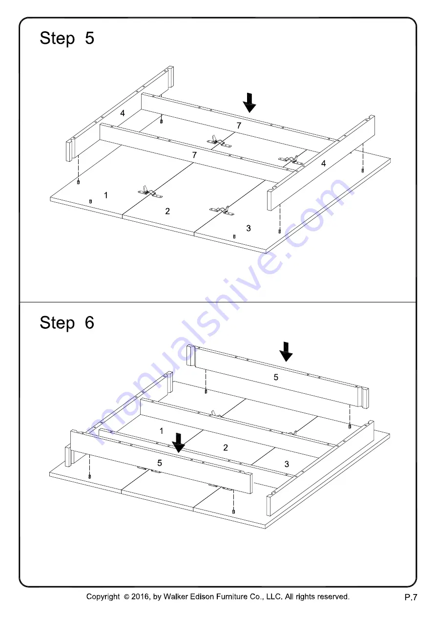 Walker Edison TW60SQ Assembly Instructions Manual Download Page 7