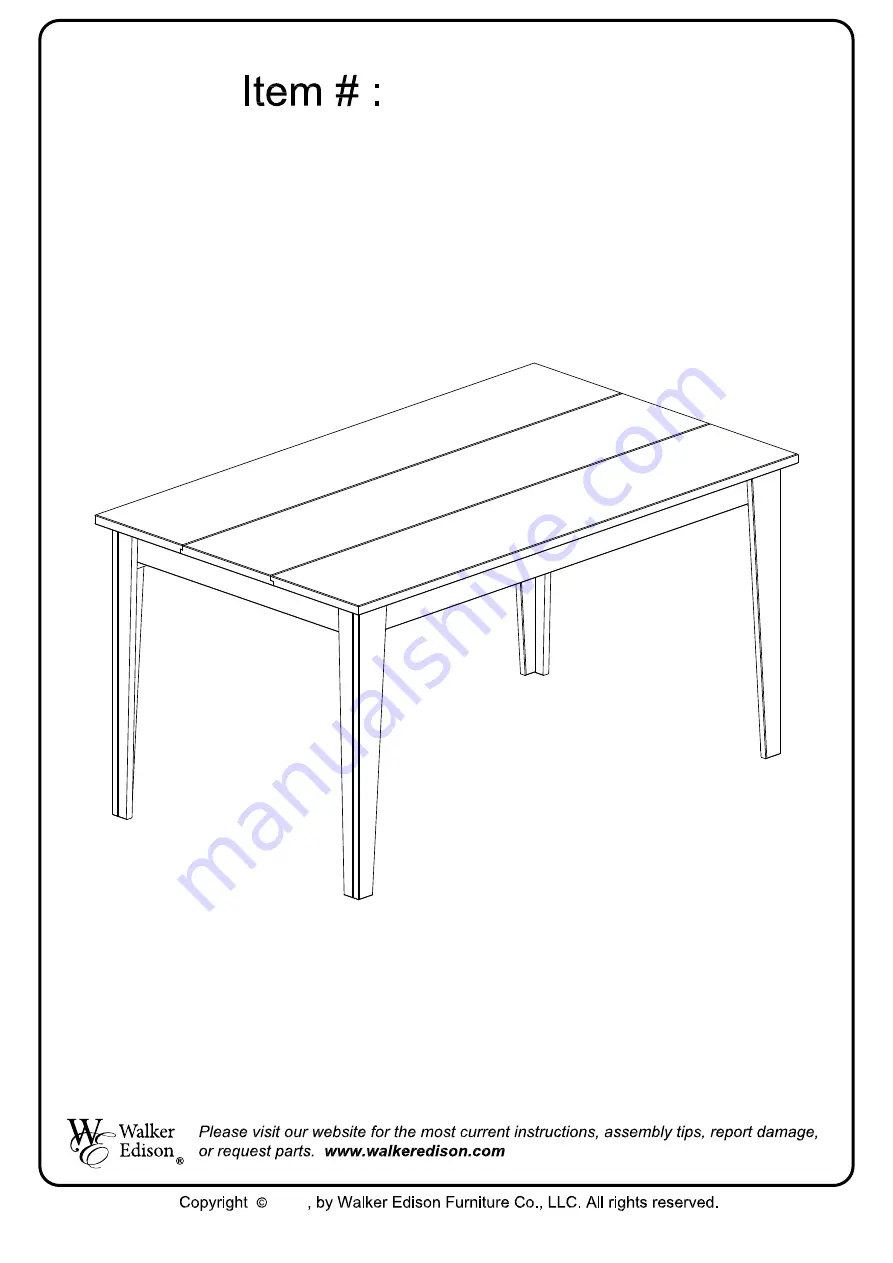 Walker Edison TW60VERSW Assembly Instructions Manual Download Page 1