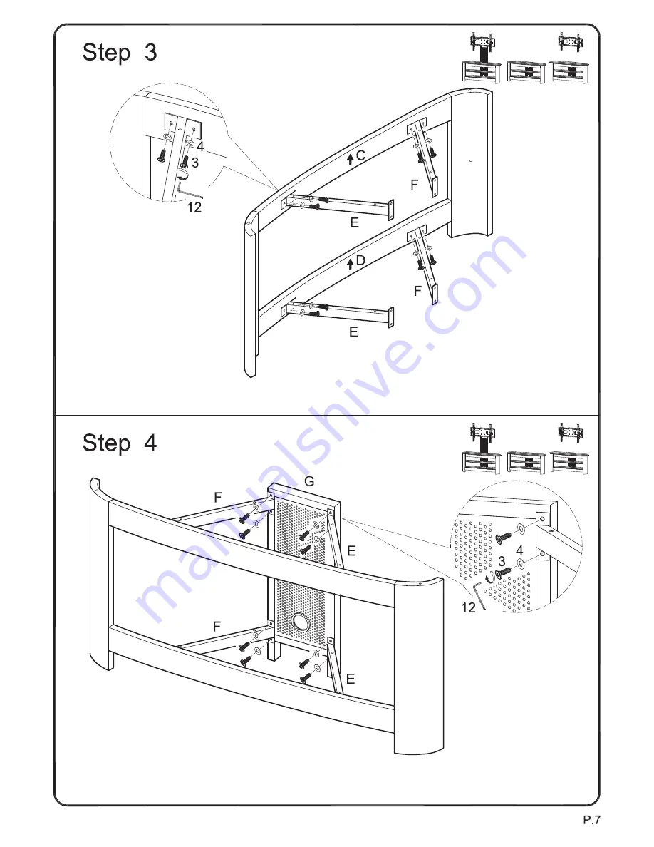 Walker Edison V42MWF Assembly Instruction Manual Download Page 7