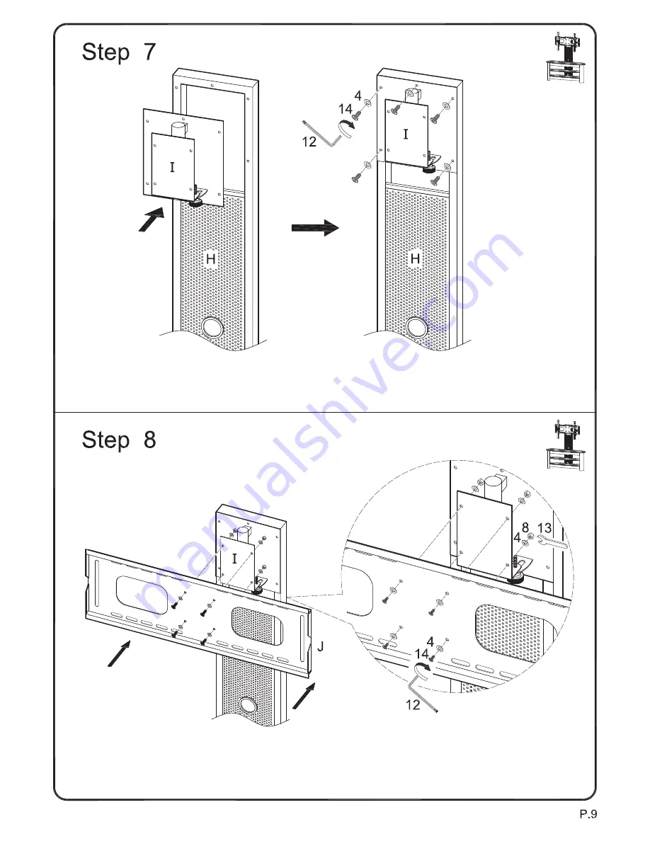 Walker Edison V42MWF Assembly Instruction Manual Download Page 9