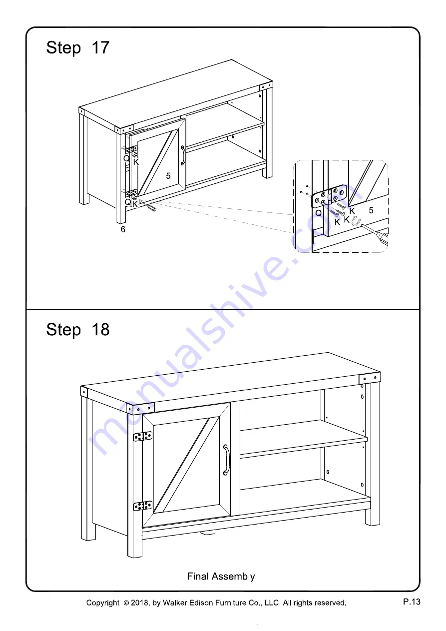 Walker Edison W448D1D Instructions Manual Download Page 13