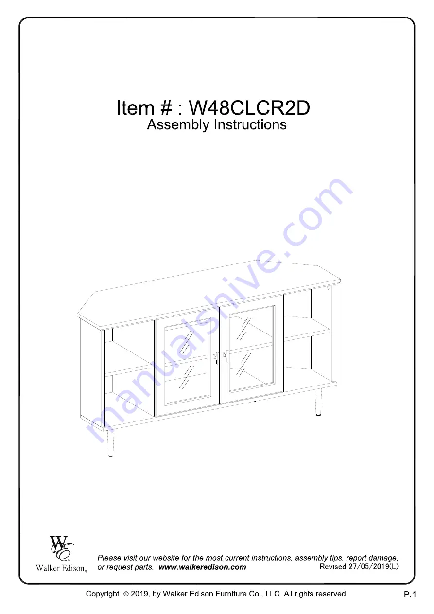 Walker Edison W48CLCR2D Скачать руководство пользователя страница 1