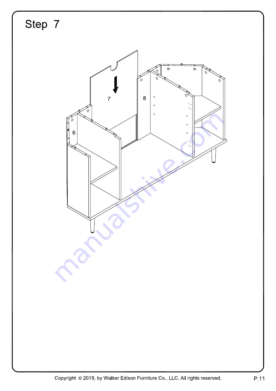 Walker Edison W48CLCR2D Assembly Instructions Manual Download Page 11