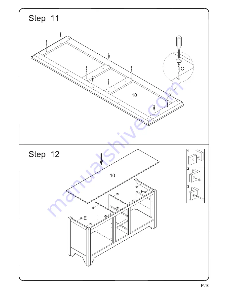 Walker Edison W52C2DW Assembly Instructions Manual Download Page 10