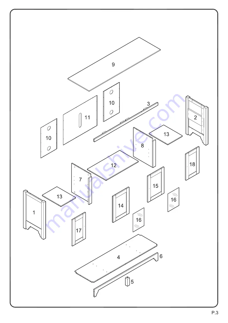 Walker Edison W52C4DO Assembly Instructions Manual Download Page 3