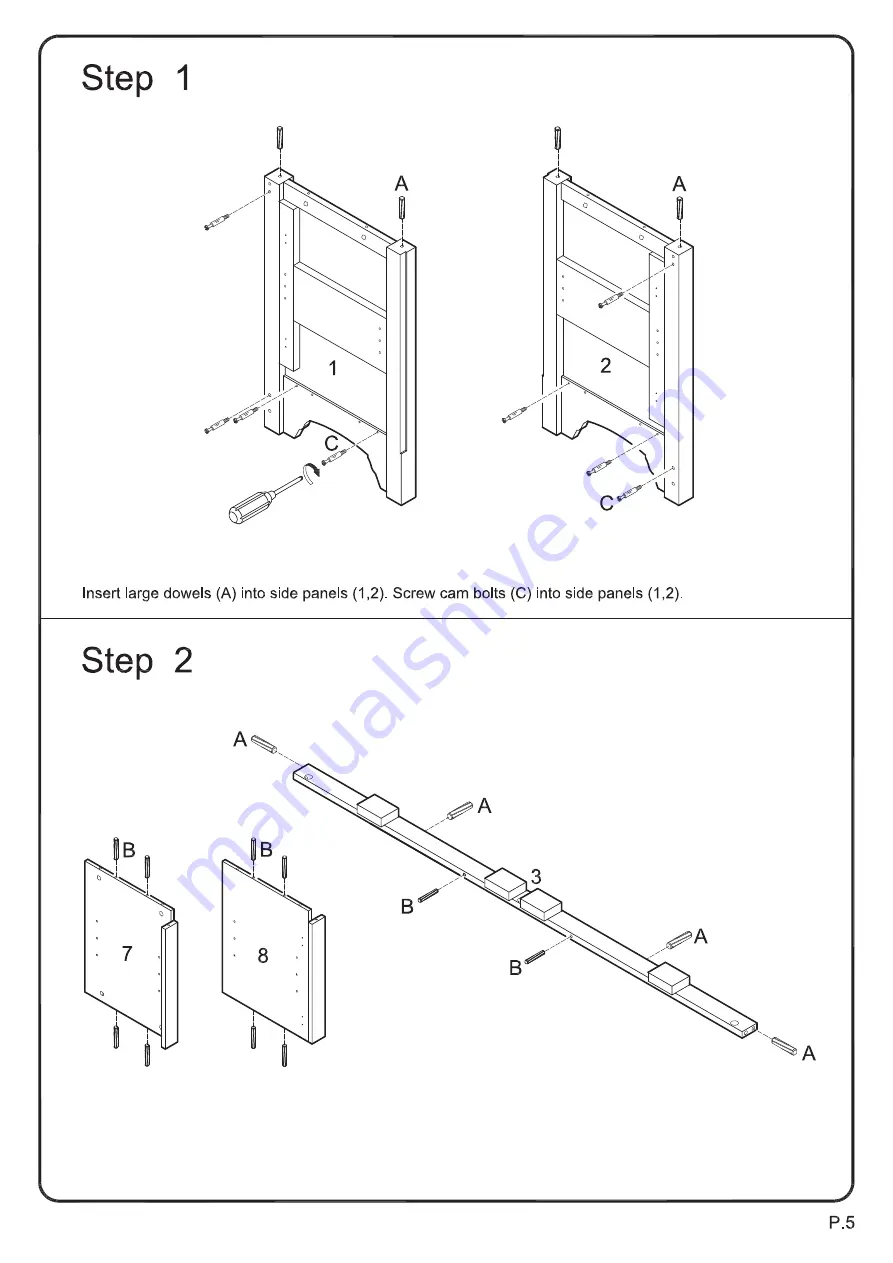 Walker Edison W52C4DO Assembly Instructions Manual Download Page 5