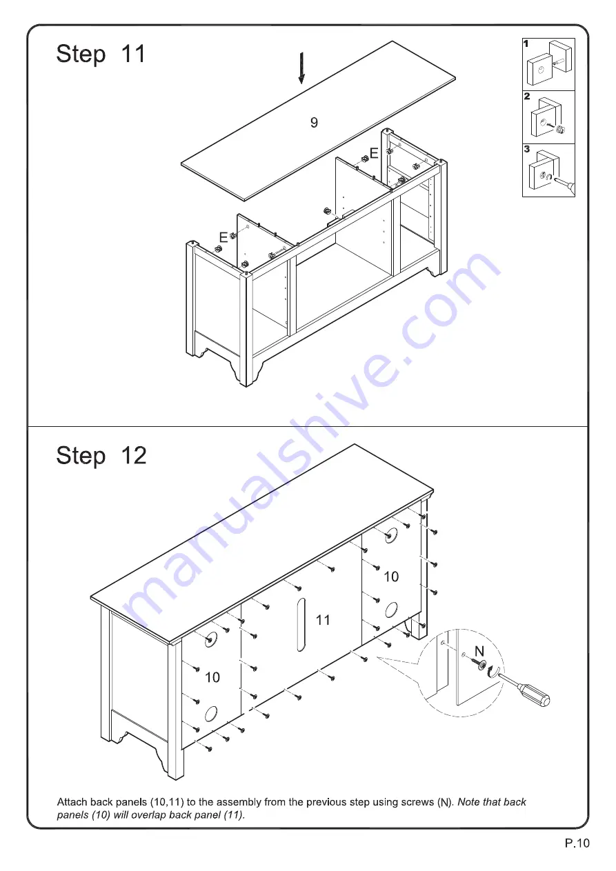 Walker Edison W52C4DO Assembly Instructions Manual Download Page 10