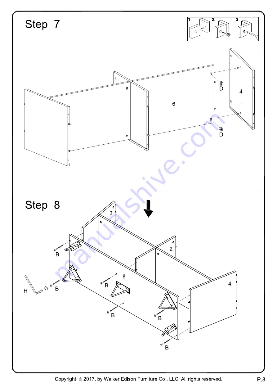 Walker Edison W52CRO Assembly Instructions Manual Download Page 8