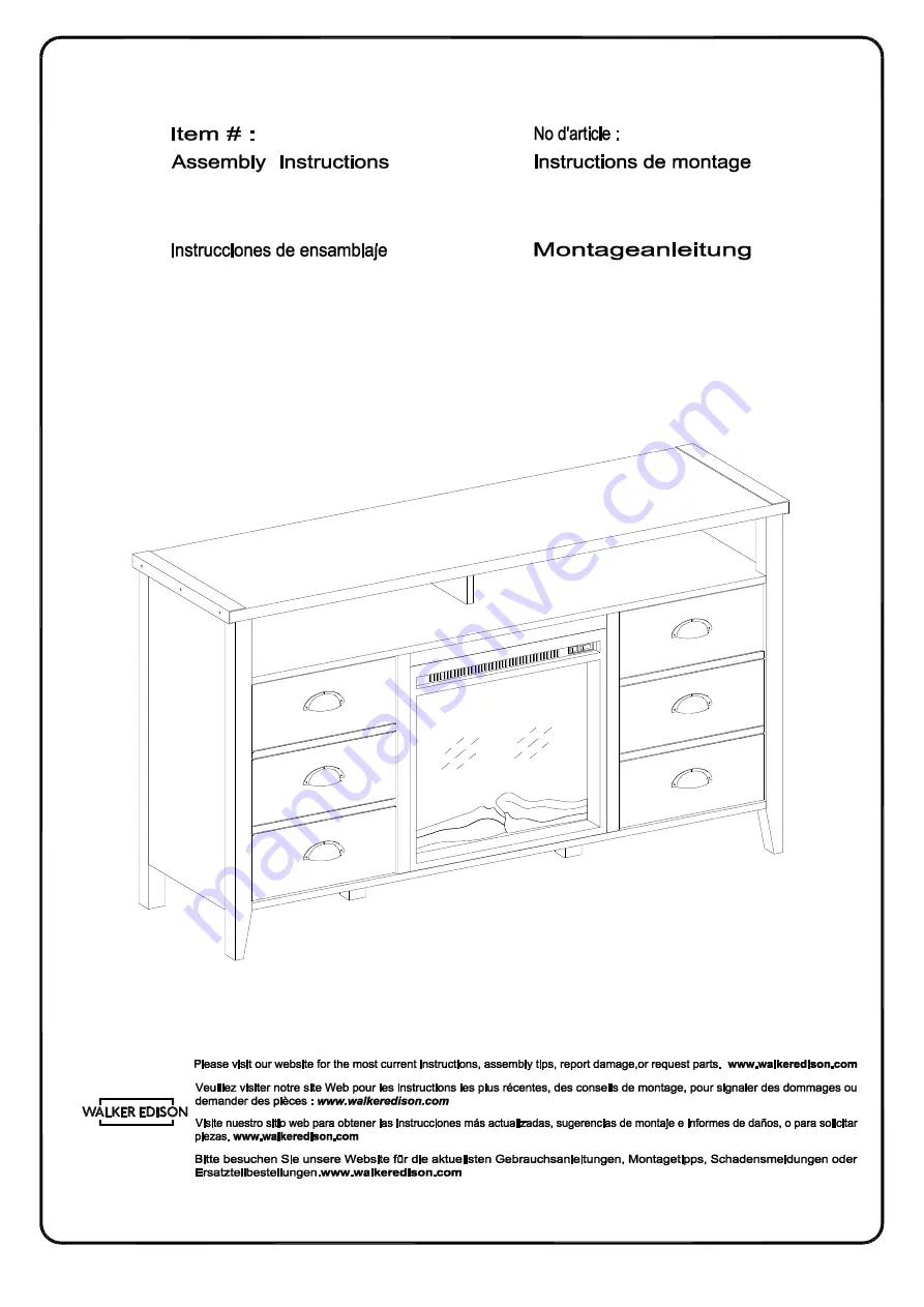 Walker Edison W52FPCLA2D Assembly Instructions Manual Download Page 1